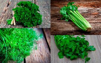 Parsley, celery, dill and cilantro should be introduced into the diet of a man to increase potency